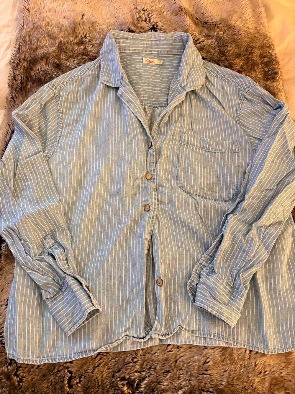 Faherty Striped Chambray Button Down